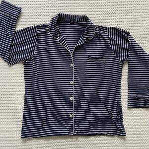 J. Crew Navy White stripe Pajama Top Large